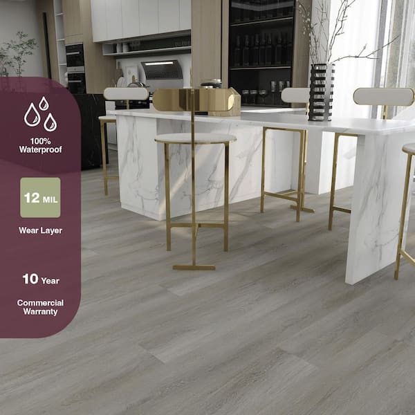 Preston Beach 12 MIL x 7.2 in. W x 48 in. L Click Lock Waterproof Luxury Vinyl Plank Flooring (28.8 sqft/case)