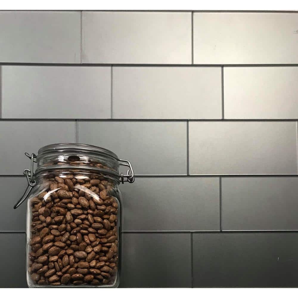 Eternal Gray Matte Glass Subway Wall Tile 3x6