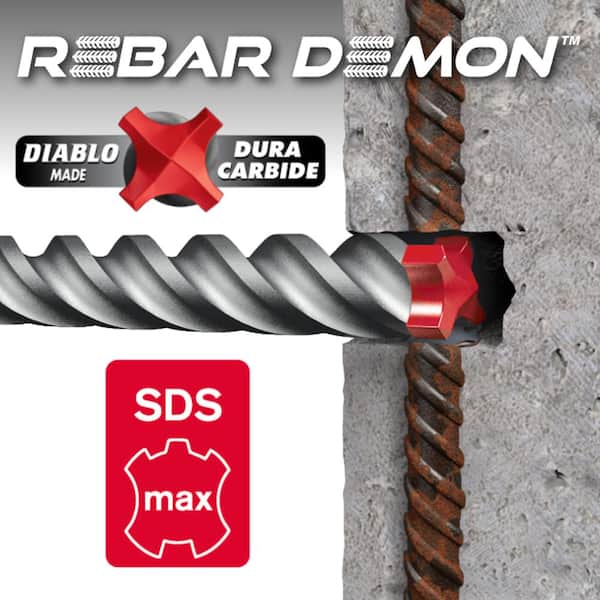 DIABLO 1 in. x 16 in. x 21 in. Rebar Demon SDS-Max 4-Cutter DIABLO 1 in. x 16 in. x 21 in. Rebar Demon SDS-Max 4-Cutter