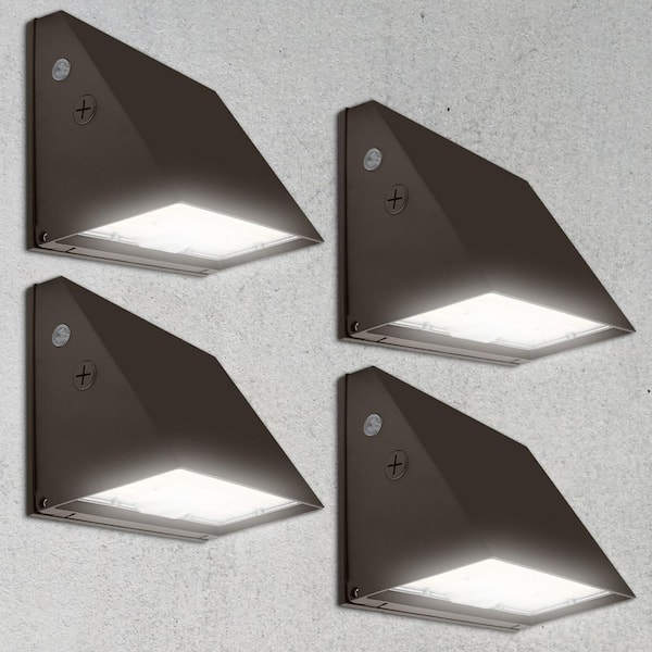 60-Watt LED Full Cutoff Wall Pack Light, 3CCT, Up to 8100LM, TII/TIII/TIV Optics, Photocell, IP65, Dimmable, UL 4 Pack