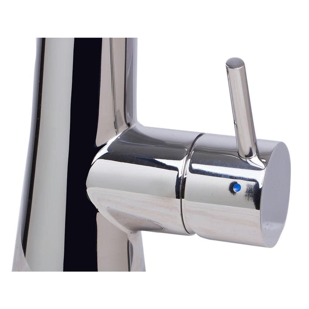 Polished Stainless Steel Pull-Down Kitchen Faucet with Spray