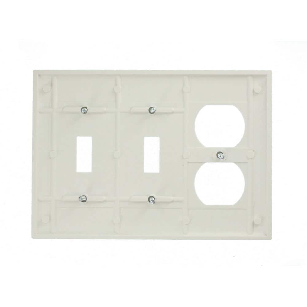 White 3-Gang 2-Toggle 1-Duplex Thermoset Wall Plate