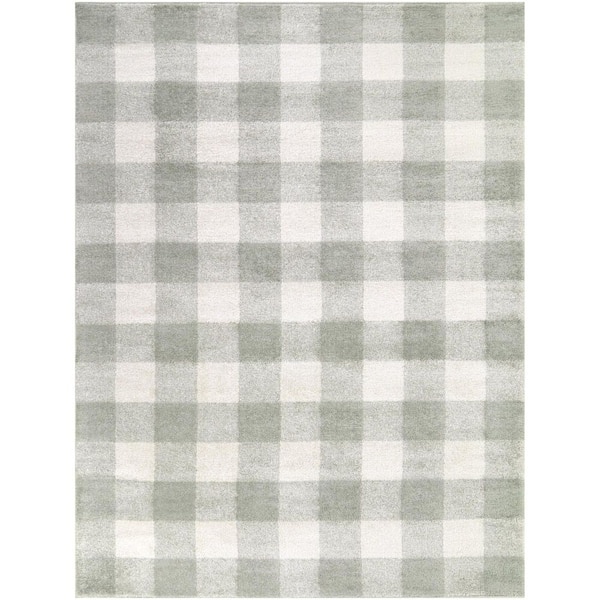 Unbranded Chester Grey 5 ft. 3 in. x 7 ft. Gingham Area Rug