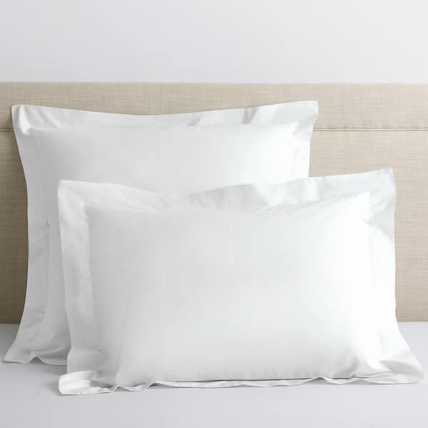 The Company Store Company Cotton White Solid 300-Thread Count Cotton Percale Standard Sham