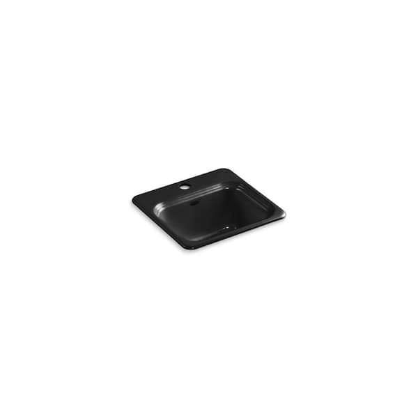 KOHLER Northland Cast Iron 15 in. Drop-in Bar Sink in Black