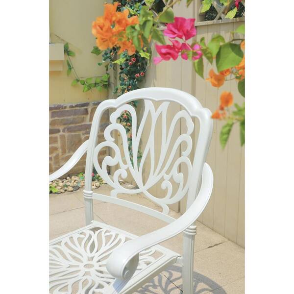Siavonce White 5-Pieces Outdoor Furniture Dining Table Set