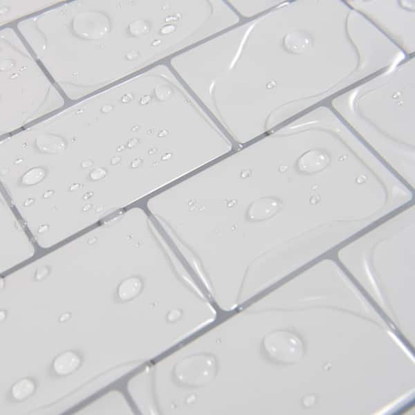 White Subway Vinyl Peel and Stick Backsplash Tile 11.8 in. x 10.5 in. ( 8 sq ft /Pack)