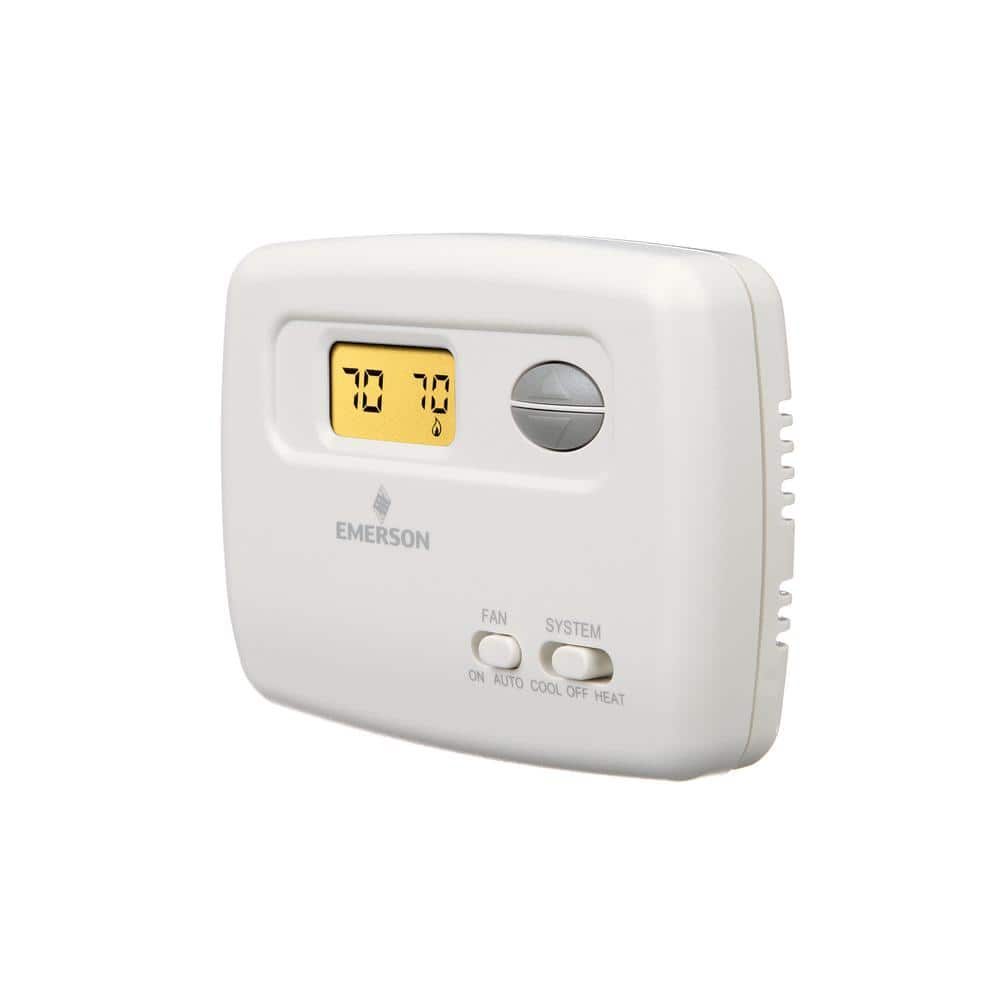 White Digital Thermostat with Touchscreen for Single-Stage Heating & Cooling