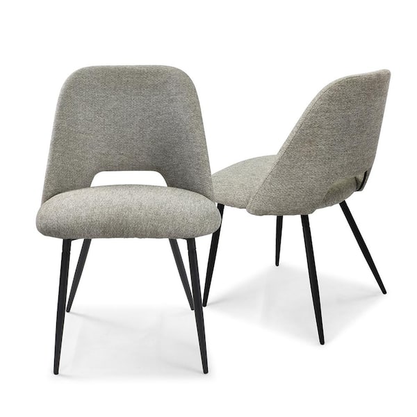 LAOTIES Edwin Light Gray Upholstered Side Chair(Set of 2)
