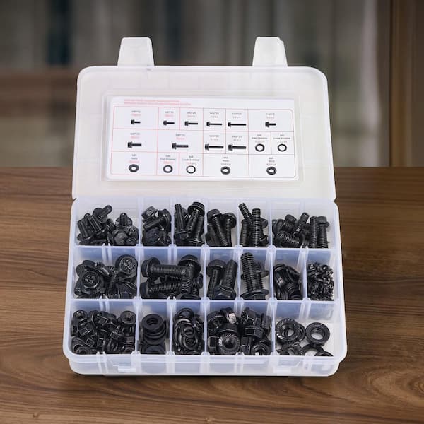 280 Piece Bolts and Nuts Assortment Kit, Metric Machine Screws and Flat Washers, Alloy Steel M6/M8/M10 Multiple Size