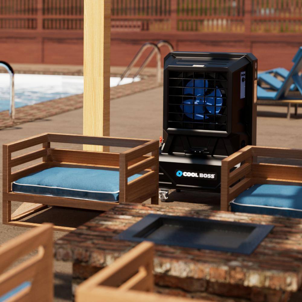 Cool Boss Black Industrial Portable Evaporative Cooler with 15.6 Gallon Reservoir