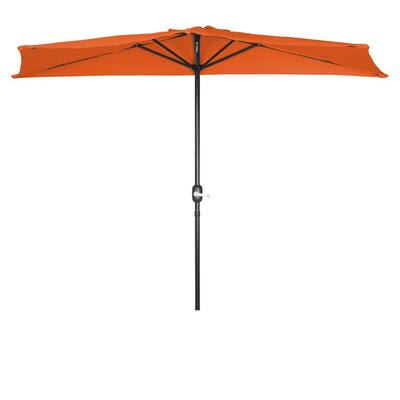 9 ft. Half Patio Umbrella in Orange