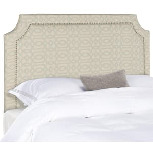 Shayne Off-White/Blue Queen Upholstered Headboard