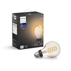 White G25 LED 40W Equivalent Dimmable Wireless Edison Smart Light Bulb with Bluetooth