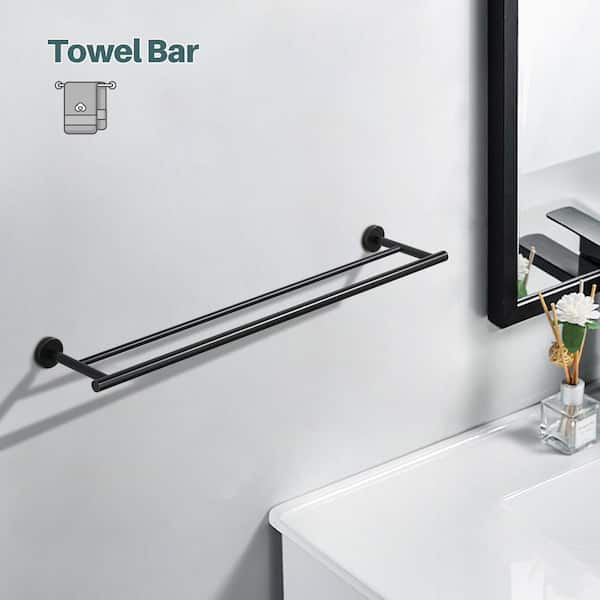 32 in. Wall Mounted Stainless Steel Towel Bar Hardware Accessory in Oil Rubbed Bronze