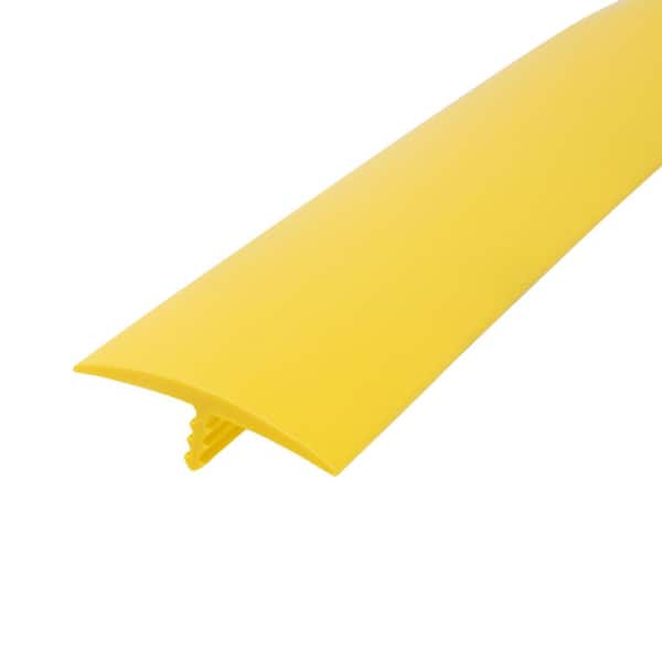 Outwater 1-1/4 in. Yellow Flexible Polyethylene Center Barb Hobbyist Pack Bumper Tee Moulding Edging 12 ft. long Coil