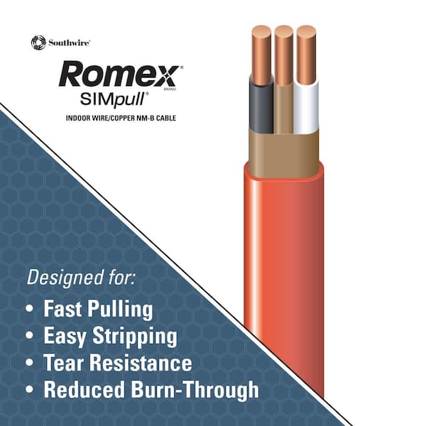 keen 10/3 NMD90 30M Romex SIMpull Electrical Wire - Orange, made