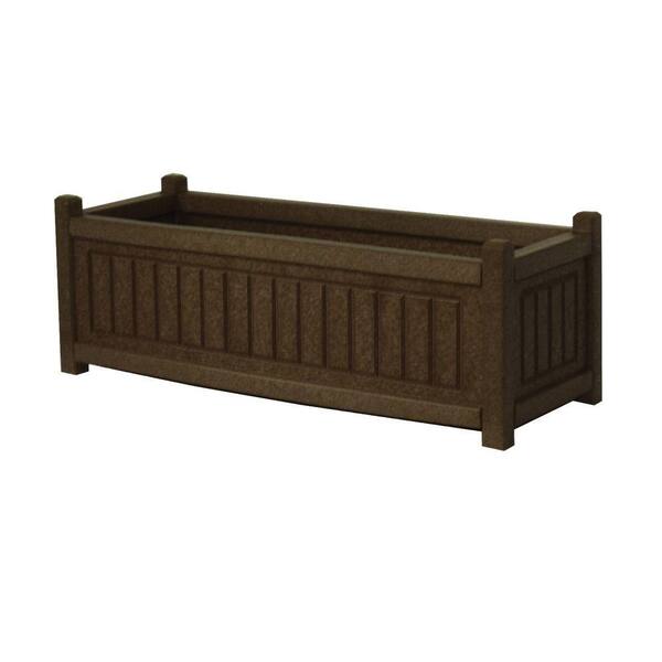 Eagle One Nantucket 34 in. x 12 in. Brown Recycled Plastic Commercial Grade Planter Box