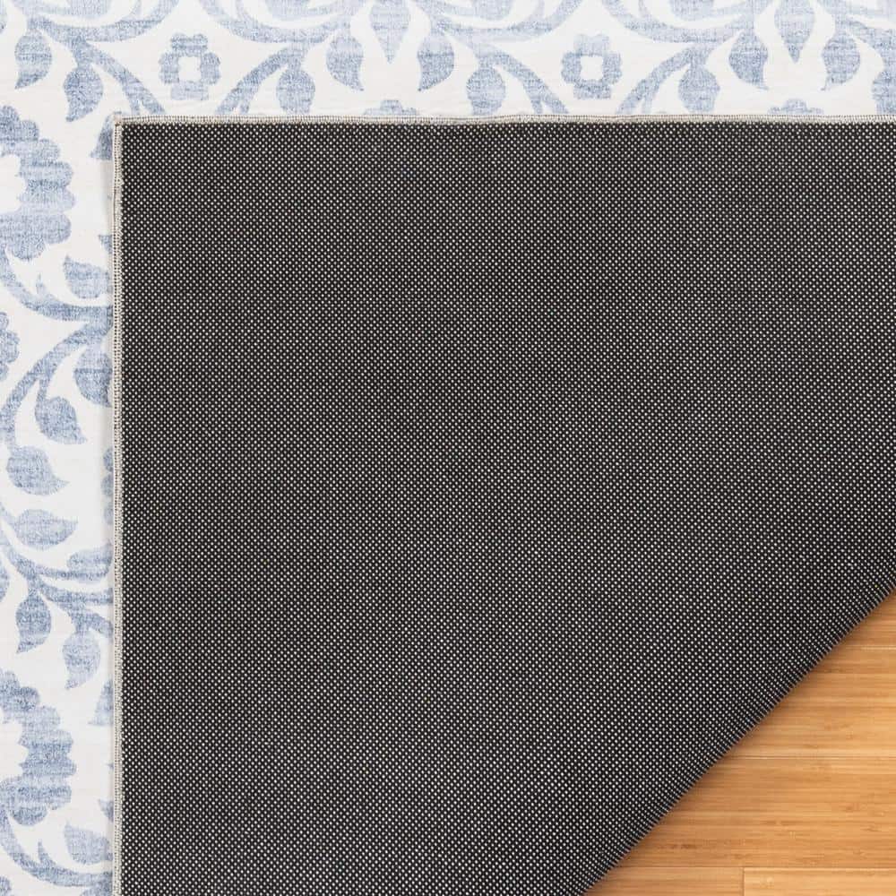 Esme Blue and Ivory Geometric Floral 6' x 9' Area Rug