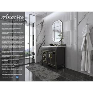 Aspen 36 in. W x 22 in. D Black Onyx Vanity with Top in Carrara Marble with White Basin