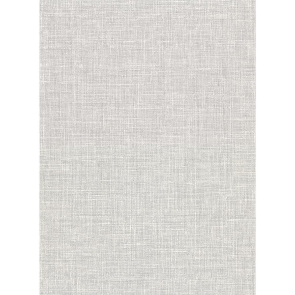 Warner Upton Light Grey Faux Linen Vinyl Strippable Roll (Covers 60.8 sq. ft.)