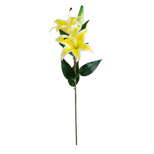 Nearly Natural 31 in. Artificial Lily Flower Stems, Set of 3