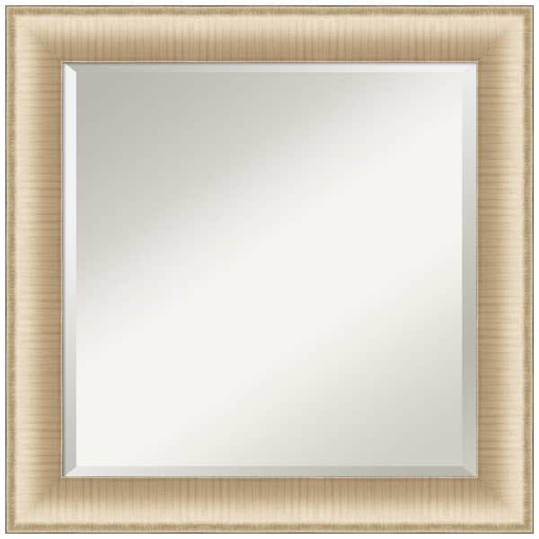 Amanti Art Medium Square Brushed Gold Metallic Beveled Glass Modern Mirror (24.75 in. H x 24.75 in. W)
