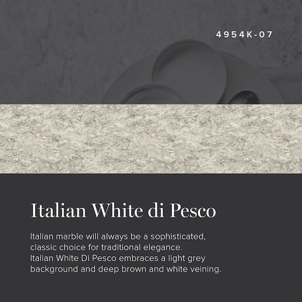 Wilsonart 5 ft. x 8 ft. Laminate Sheet in Italian White di Pesco