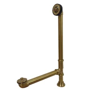 Vintage Claw Foot 1-1/2 in. O.D. Brass Lift and Turn Leg Tub Drain, Brushed Brass