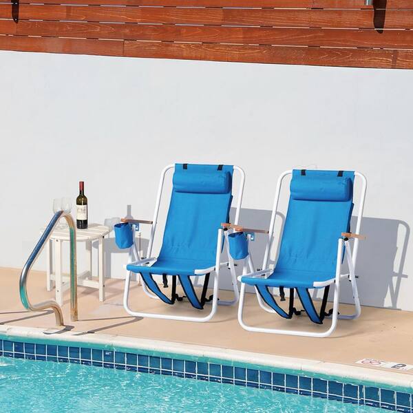thumbnail interactive-video image 1 of ALPHA CAMP 2-Pack Folding Beach Chairs - Portable Outdoor Lounge Chairs With Cooler Bag & Cushion 1 of 5
