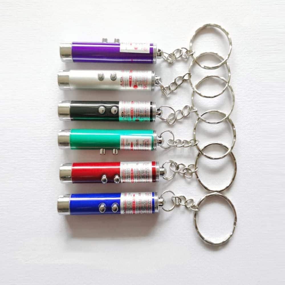 Lukyamzn Mini Cat Toys Laser Pointer Pen Keychain Flashlight