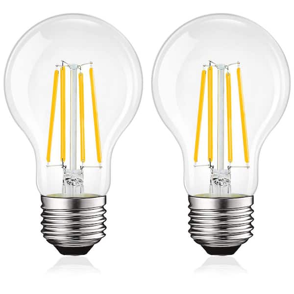 LUXRITE 100-Watt Equivalent A19 1600 Lumens Dimmable E26 Edison LED Light  Bulb 12-Watt Damp Rated UL 3000K Soft White (2-Pack) LR21661-2PK - The Home  Depot