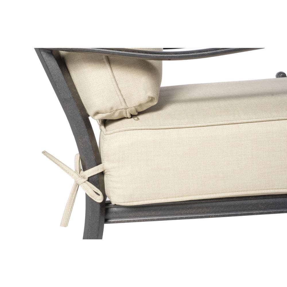 Newbury Beige Cushioned Cast Aluminum 4-Piece Patio Set