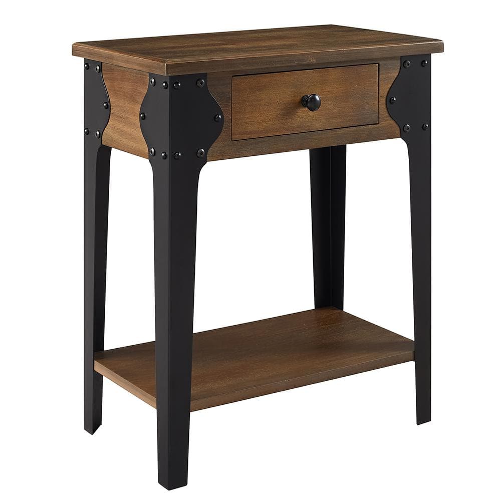 Art Leon Rustic Accent End Table SB013-1-WA-W - The Home Depot