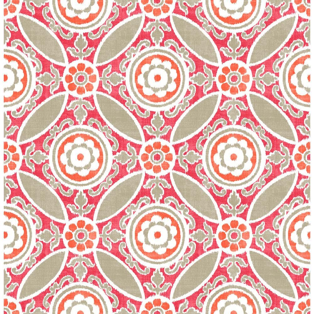 A-Street Prints Maya Pink Medallion Paper Strippable Roll (Covers 56.4 sq.  ft.) 2744-24113 - The Home Depot