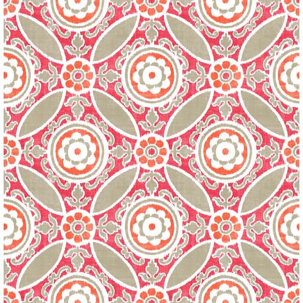A-Street Prints Maya Pink Medallion Paper Strippable Roll (Covers 56.4 sq. ft.)