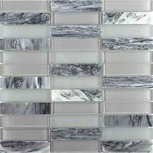 Illumina Luster Glossy 11.73 in. x 11.73 in. x 8mm Glass Mesh-Mounted Mosaic Tile (0.96 sq. ft.)