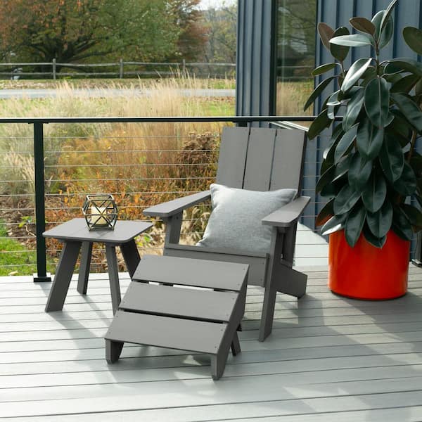 Highwood Italica Modern Coastal Teak 3-Piece Plastic Patio Conversation Set