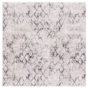 Amelia Gray/Light Gray 11 ft. x 11 ft. Square Abstract Diamond Area Rug