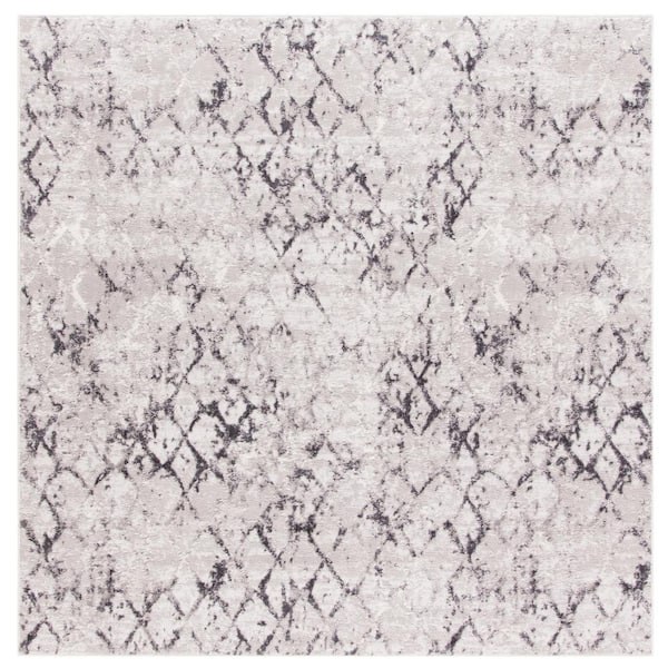 SAFAVIEH Amelia Gray/Light Gray 11 ft. x 11 ft. Square Abstract Diamond Area Rug