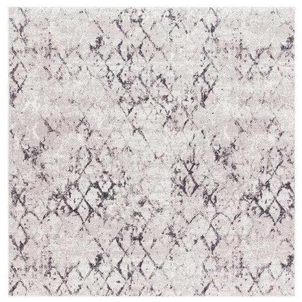 SAFAVIEH Amelia Gray/Light Gray 7 ft. x 7 ft. Square Abstract Area Rug