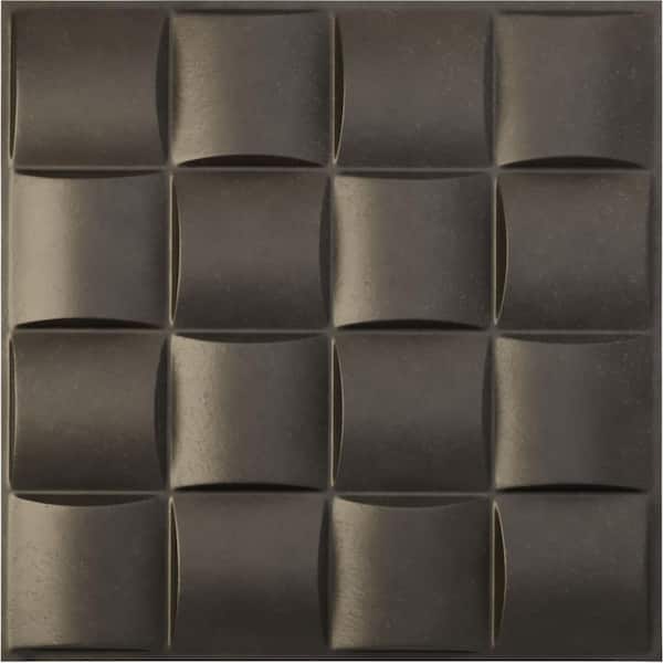 Ekena Millwork 19 5/8 in. x 19 5/8 in. Baile EnduraWall Decorative 3D Wall Panel, Weathered Steel (12-Pack for 32.04 Sq. Ft.)