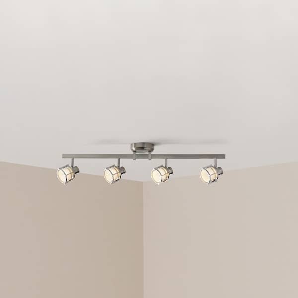 Hampton Bay 4-Light Pewter Integrated LED Track Lighting Fixture