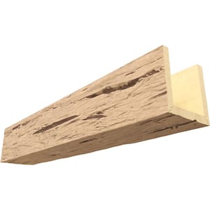 Endurathane 6 in. H x 8 in. W x 16 ft. L Hand Hewn Buttercream Faux Wood Beam