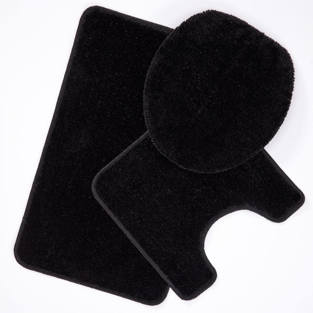 Carnation Home Fashions Small 13-Inch by 20-1/2-Inch Rubber Bath Tub Mats,  Black