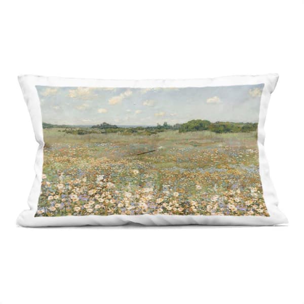Stupell Industries Vast Flower Speckled Meadow Green Abstract Polyester 14 in. X 20 in. Throw Pillow