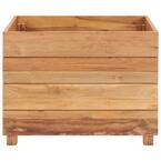 19.7 in. x 15.7 in. x 15 in. Recycled Teak and Steel Raised Bed