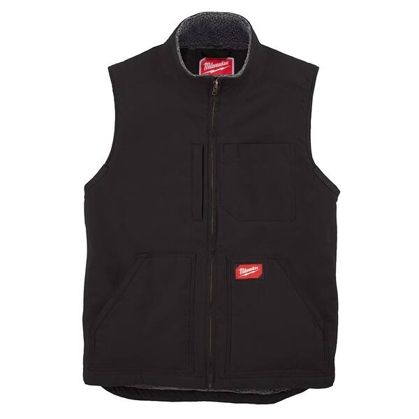 Milwaukee Men's 3X-Large Black Heavy-Duty Sherpa-Lined Vest with 5