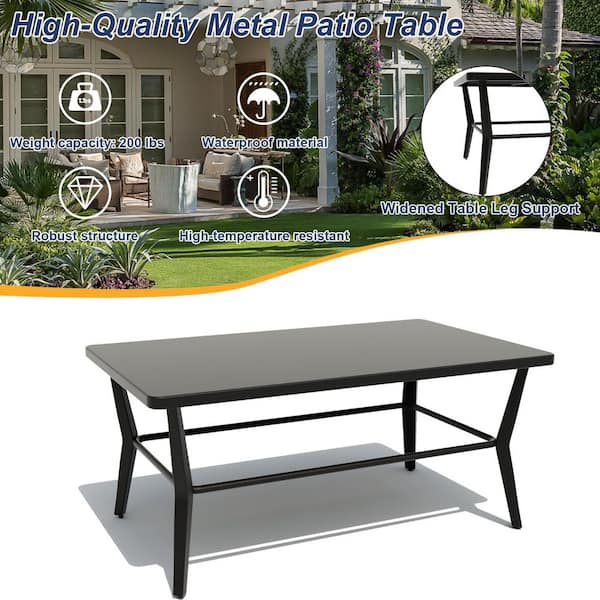 7-Seat Aluminum Outdoor Patio Conversation Set with Swivel Rocking Chairs, Rectangle Coffee Table and Cushions Gray