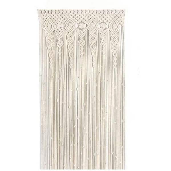 Unbranded Handmade Macrame Curtain-Boho Wall Hanging for Wedding Backdrop, Arch, Closet, or Room Divider, Beige, 80 in. x 40 in.